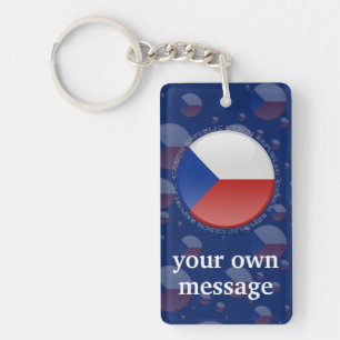 Czech Republic Bubble Flag Key Ring
