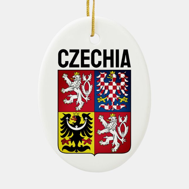 Czech Republic coat of arms Ceramic Tree Decoration (Back)