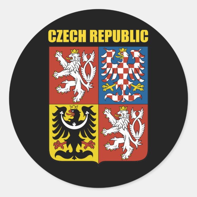 Czech Republic Coat of Arms Classic Round Sticker (Front)