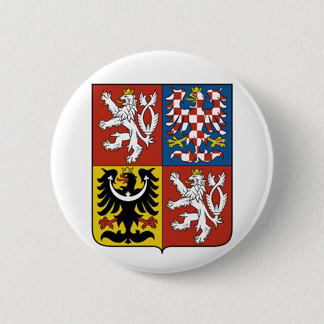 Czech Republic Coat of arms CZ 6 Cm Round Badge (Front)