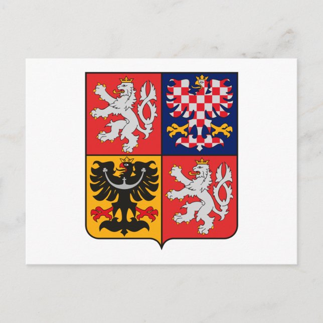 Czech Republic Coat of Arms Postcard (Front)