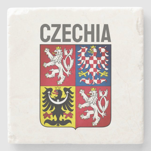Czech Republic coat of arms Stone Coaster (Front)
