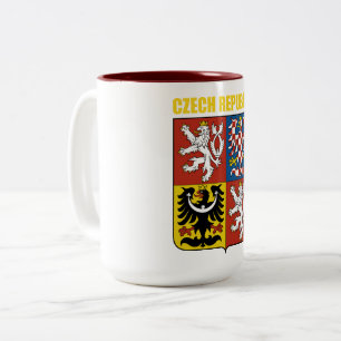 Czech Republic Coat of Arms Two-Tone Coffee Mug