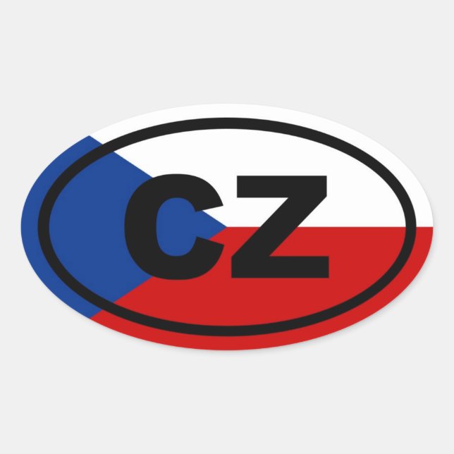 Czech Republic - CZ - European Oval Sticker (Front)