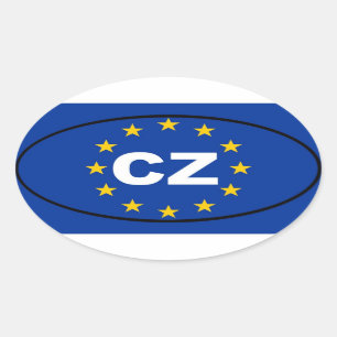 Czech Republic - CZ - European Union Oval Sticker