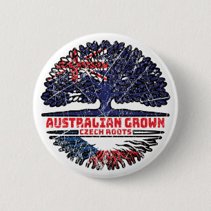 Czech Republic Czech Australian Australia Tree 6 Cm Round Badge