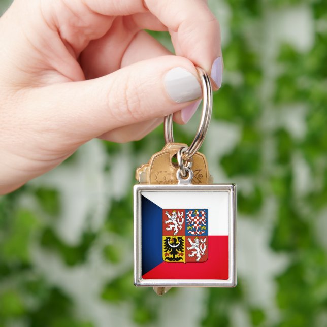 Czech Republic & Czech Flag fashion /sports fans Key Ring (Hand)