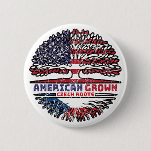 Czech Republic Czech US American USA United States 6 Cm Round Badge