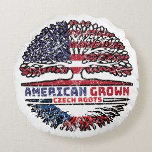 Czech Republic Czech US American USA United States Round Cushion