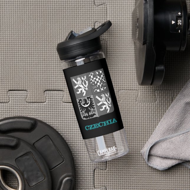 Czech Republic Fitness & Czech coat of arms / flag Water Bottle (Gym)
