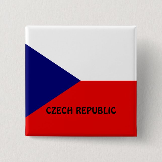 Czech Republic flag 15 Cm Square Badge (Front)