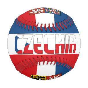 Czech Republic Flag and Coat of Arms Patriotic Baseball