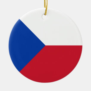Czech Republic flag Ceramic Tree Decoration