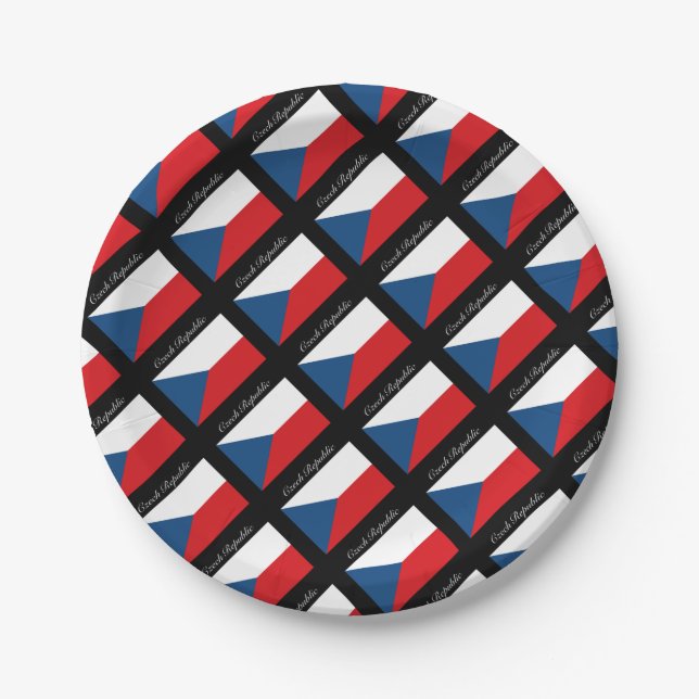 Czech Republic Flag - Ceska Republika Paper Plate (Front)