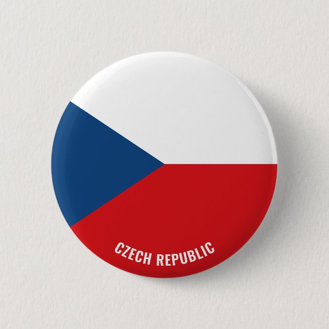 Czech Republic Flag Charming Patriotic Button (Front)