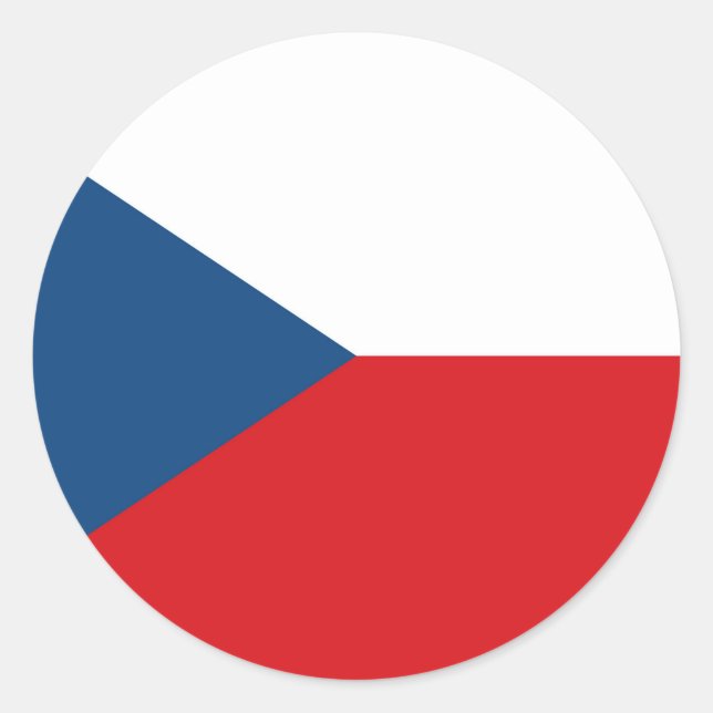 Czech Republic Flag Classic Round Sticker (Front)