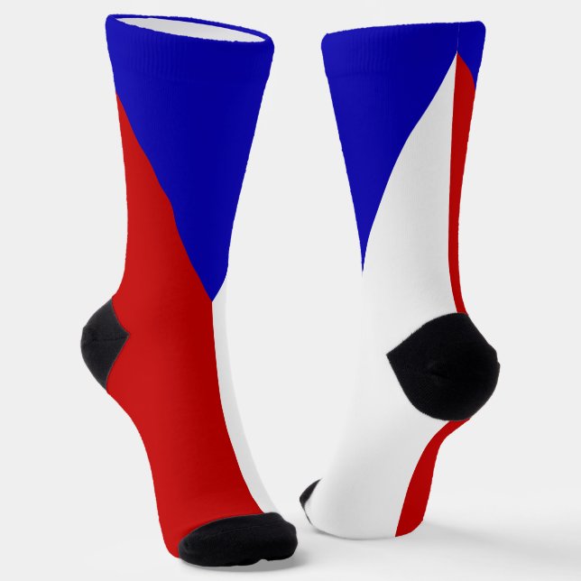 Czech Republic flag-coat of arms Socks (Angled)
