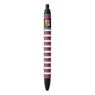 Czech Republic Flag Cute Patriotic Black Ink Pen