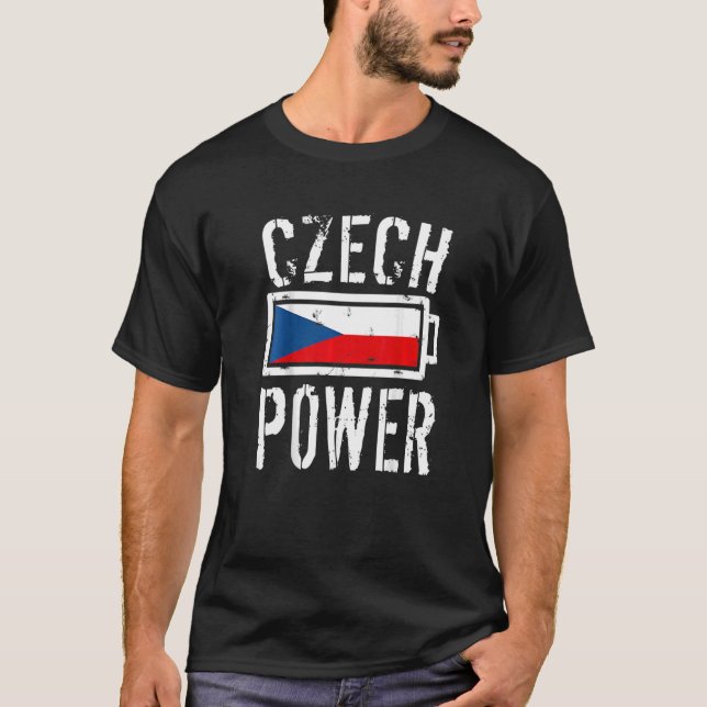 Czech Republic Flag  Czech Power Battery Proud T-Shirt (Front)