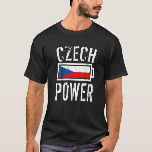 Czech Republic Flag Czech Power Battery Proud T-Shirt