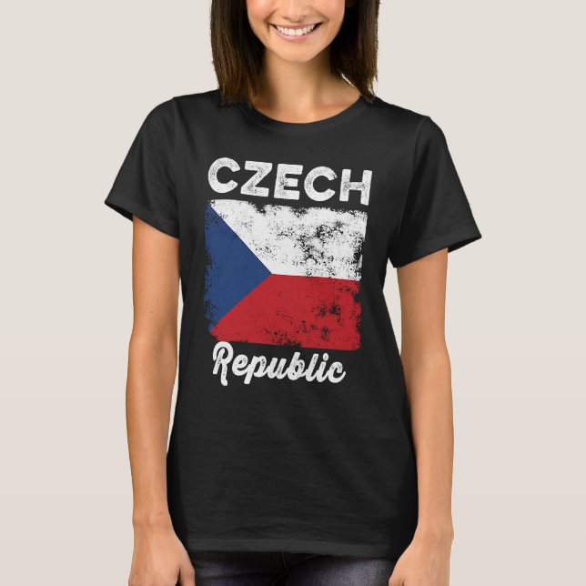 Czech Republic Flag Distressed  Men Women Kids  Cz T-Shirt (Front)