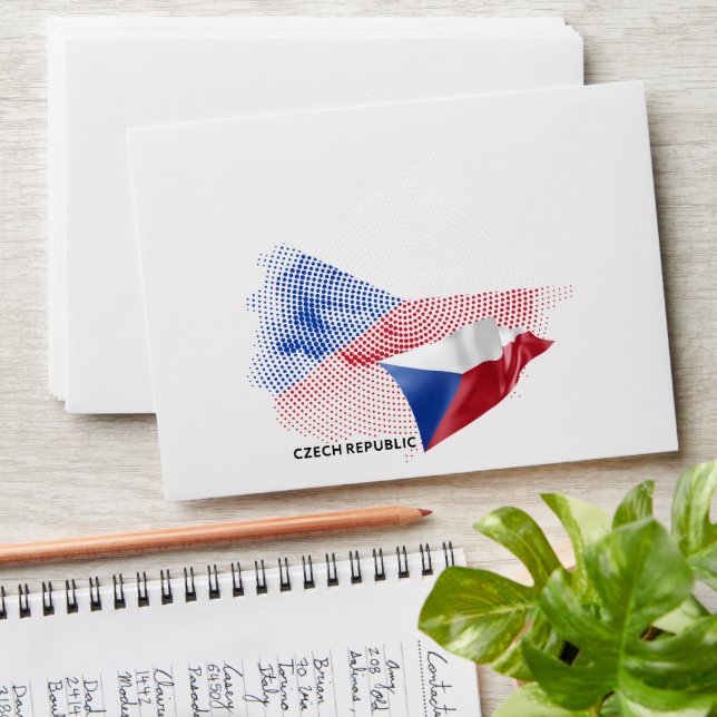 Czech Republic flag Envelope (Stacked)