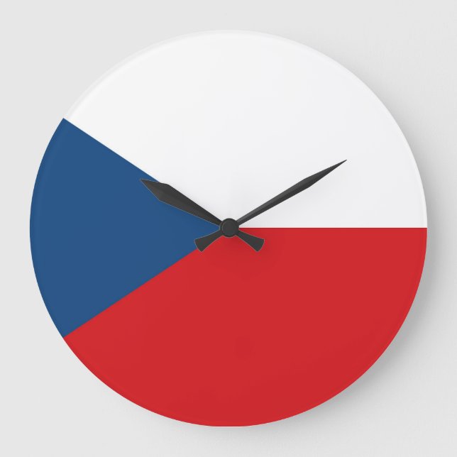 Czech Republic Flag Large Clock (Front)