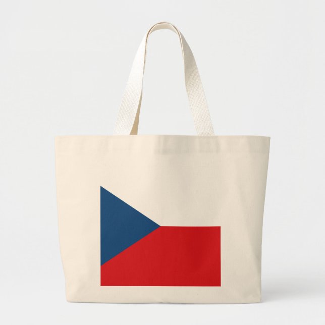 Czech Republic Flag Large Tote Bag (Front)