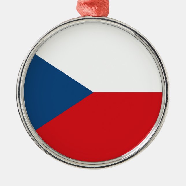 Czech Republic Flag Metal Tree Decoration (Front)