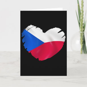 Czech Republic Flag On Shape Of Heart Czech Republ Card