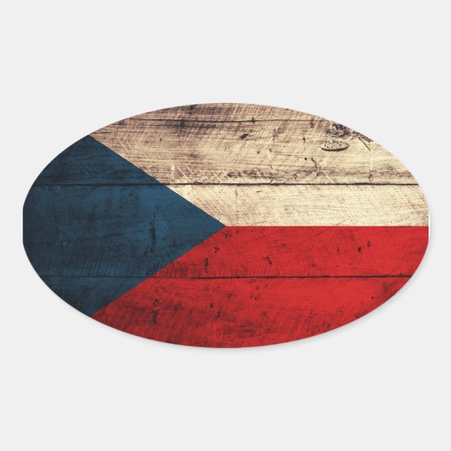 Czech Republic Flag Oval Sticker (Front)