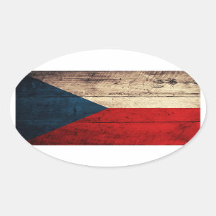 Czech Republic Flag Oval Sticker