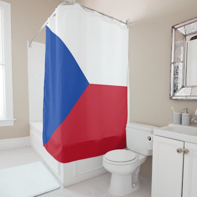 Czech Republic flag Shower Curtain (In Situ)