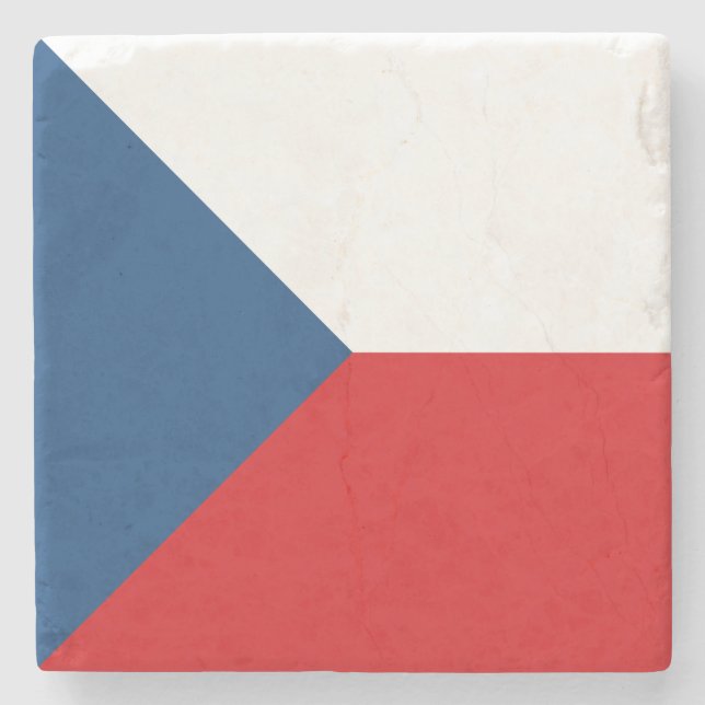 Czech Republic Flag Stone Coaster (Front)