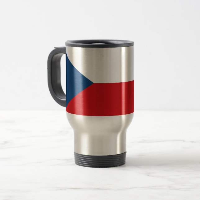 Czech Republic Flag Travel Mug (Front Left)