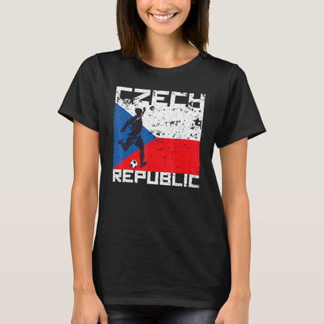 Czech Republic Football Soccer Fan Jersey Flag Cze T-Shirt (Front)