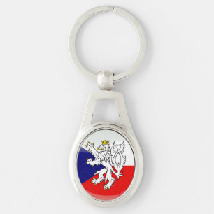 Czech Republic glossy flag Key Ring