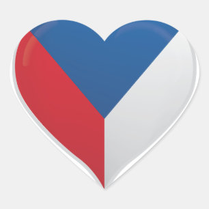 Czech Republic love flag pride heart sticker