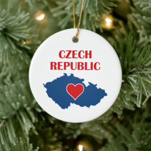 Czech Republic Map Ceramic Tree Decoration