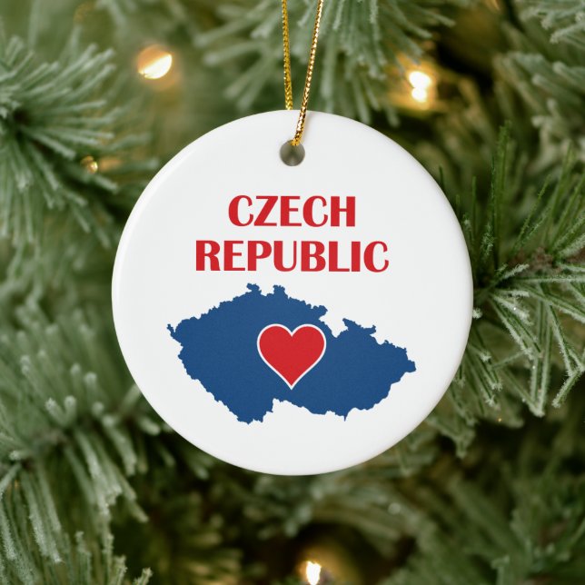 Czech Republic Map Ceramic Tree Decoration (Tree)