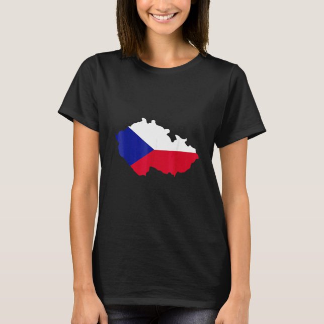 Czech Republic map flag T-Shirt (Front)