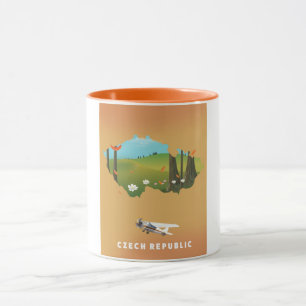 Czech republic map Illustrated print poster. Mug
