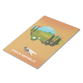 Czech republic map Illustrated print poster. Notepad