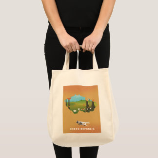 Czech republic map Illustrated print poster. Tote Bag