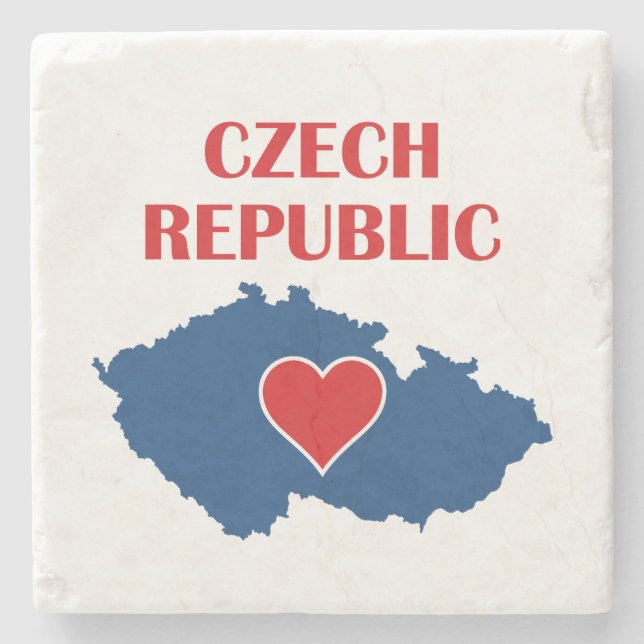 Czech Republic Map Stone Coaster (Front)