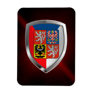 Czech Republic Metallic Emblem Magnet