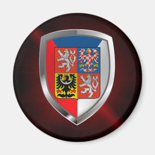 Czech Republic Metallic Emblem Magnet