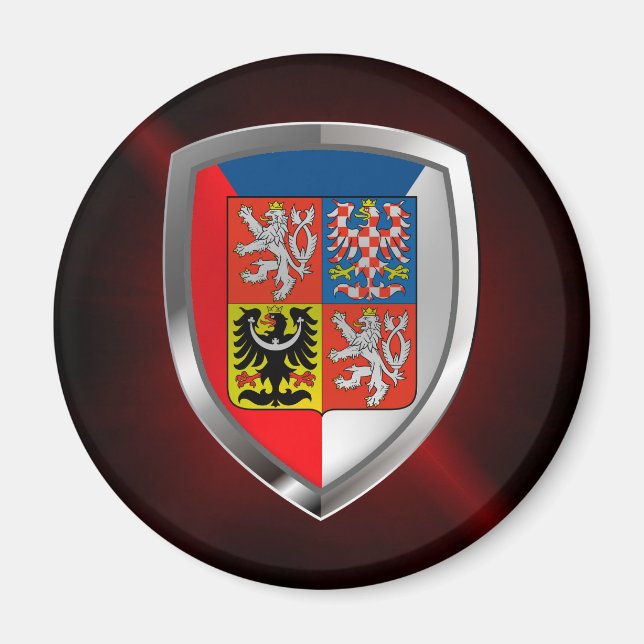Czech Republic Metallic Emblem Magnet (Front)
