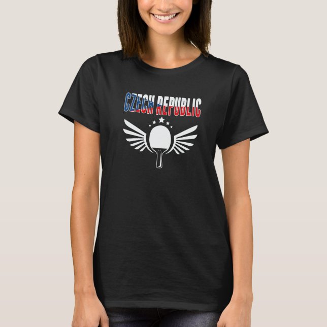 Czech Republic Ping Pong  Czech Table Tennis Suppo T-Shirt (Front)