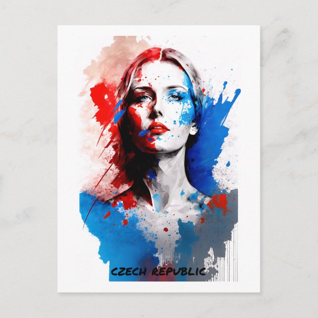 Czech Republic Postcard - Portrait Abstract (Front)